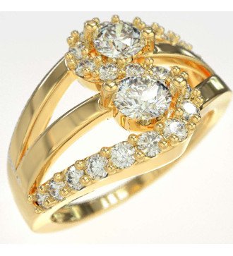 9 Karat Gold Ring Gift For Woman With Sparkling Shine 0619K