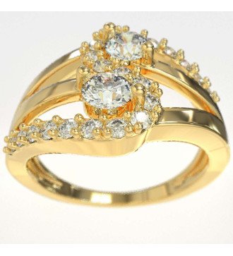 9 Karat Gold Ring Gift For Woman With Sparkling Shine 0619K