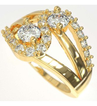 9 Karat Gold Ring Gift For Woman With Sparkling Shine 0619K