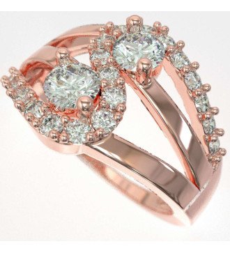 anello da 9 carati per lei in oro rosa 0619R