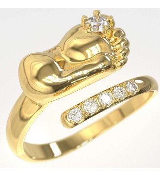 Damenring Babyfüße 9 Karat Romantisches Geburtsgeschenk 0625K