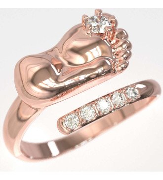 anillo de oro rosa de 9 quilates para pie de niño con