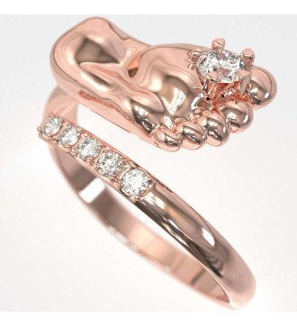 anillo de oro rosa de 9 quilates para pie de niño con