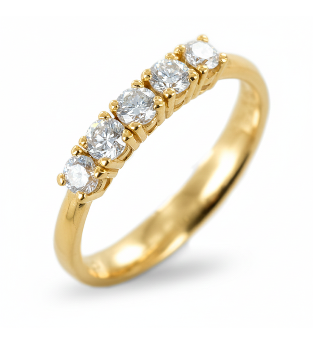 Eternidad Anillo de Oro Circonio 14K Regalo de Lujo para Mujer