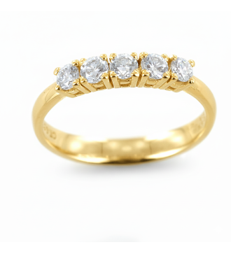 Eternity Gold Ring Zircon 14K Luxury Gift for Women 0001K