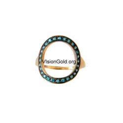 Wide Gold Ring Fashion Ring For Women Wide Band Ring Zircon