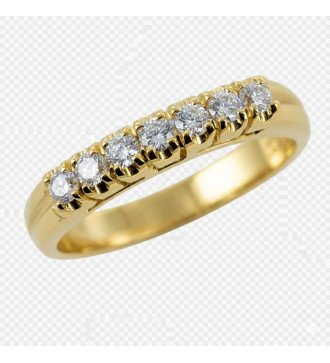 Bague d'éternité classique en or 14k avec pierre en zircon 0005K