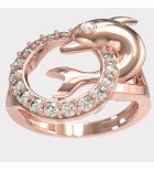 Geschenk für Frau mit Gold Delphin Ring 0656R