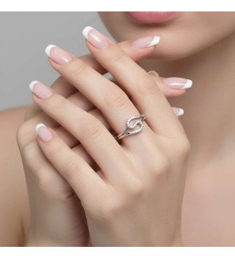 Zeitlose Frauen Unendlichkeit Ring 9k Weißgold 0637L