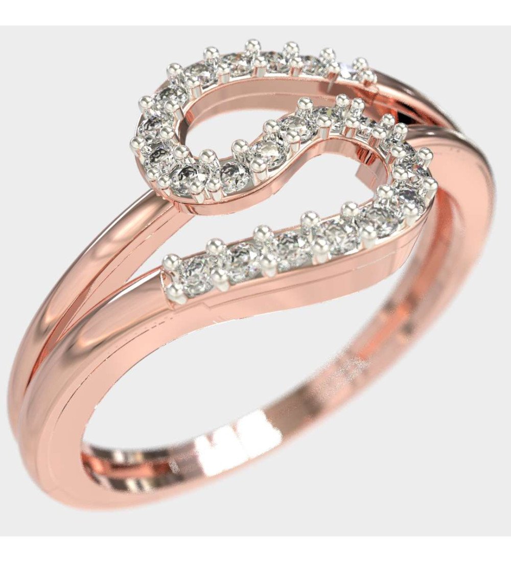 Delicado Anillo Infinito para Mujer en Oro Rosa de 9 Quilates