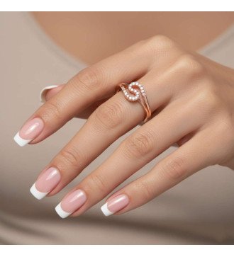 Delicato anello Infinity da donna in oro rosa 9 carati 0637R