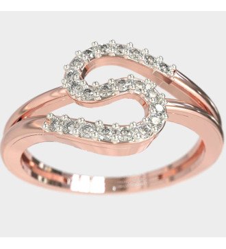 Bague délicate pour femme en or rose 9 carats 0637R