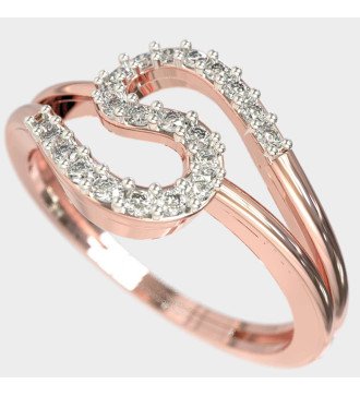 Bague délicate pour femme en or rose 9 carats 0637R