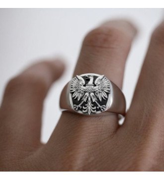 Hecho a mano alemán Biker Águila Anillo Para Hombres 0960L