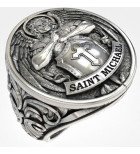 Anillo de sello de plata de los hombres cristianos amuleto con