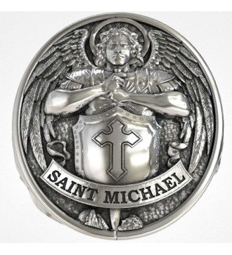 Christian Men's Silver Signet Ring Amulet With Archangel