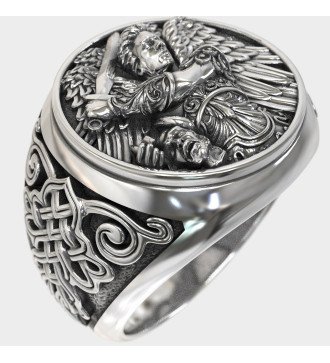 Bague de protection de l'archange Michael en argent 0975