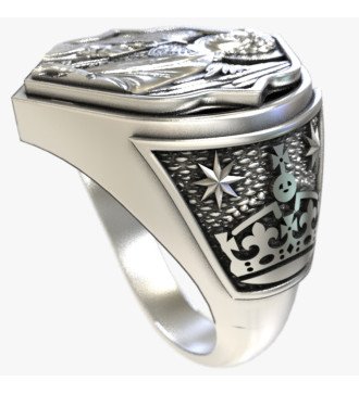 Ασημένιο Φυλαχτό Δαχτυλίδι με τον Αρχάγγελο Μιχαήλ 0903