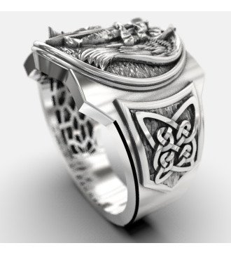 Anello Signet Premium Saint Michael 0841