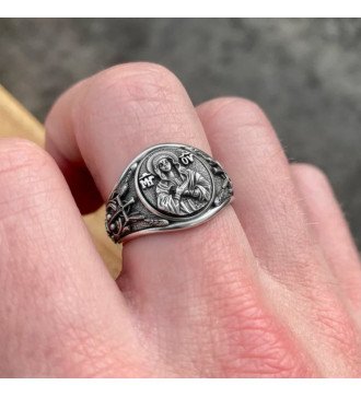 Bague pour homme Christian Chevalier avec Vierge Marie et