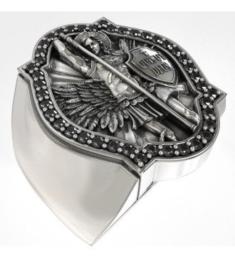 Catholic Silver Signet Ring Guardian Archangel Michael 0965