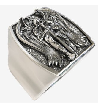 Χριστιανικό Δαχτυλίδι Προστασίας Αρχάγγελος Μιχαήλ Οξειδωμένο