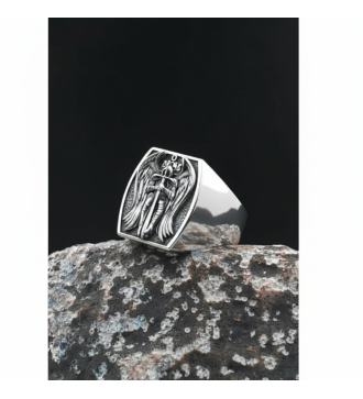 Χριστιανικό Δαχτυλίδι Προστασίας Αρχάγγελος Μιχαήλ Οξειδωμένο