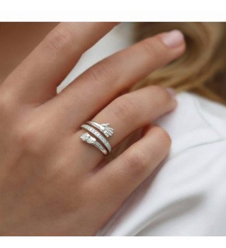 Elegant Silver Baby Feet Hand Ring Gift from Husband 1151L