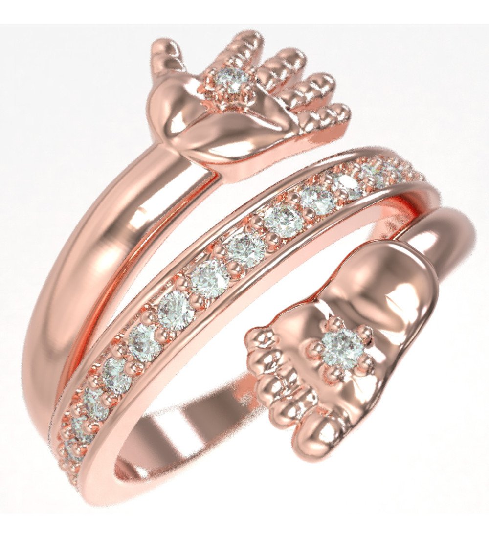 Silber Rose Gold Baby Hand Füße Ring für neue Mutter Geschenk