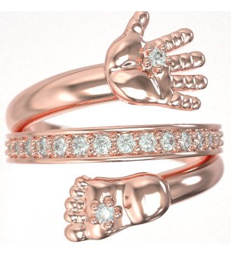 Silber Rose Gold Baby Hand Füße Ring für neue Mutter Geschenk