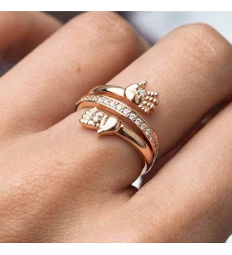 Silver Rose Gold Baby Hand Feet Ring  For New Mom Gift 1151R
