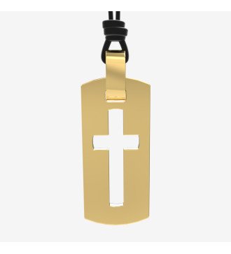 Χριστιανική Ταυτότητα Χρυσή Ανδρική με Σκαλιστό Σταυρό Δώρο