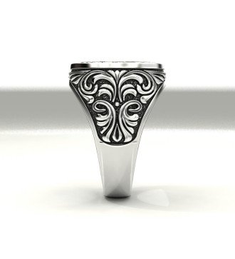 Anello simbolico massone in stile vintage in argento sterling