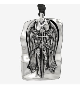 Ανδρικό Ασημένιο Χριστιανικό Φυλαχτό Μενταγιόν Αρχάγγελος