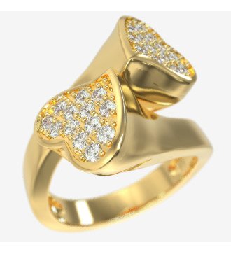 Romantischer Silber Herz Ring Ideal für ein Liebesgeschenk 0097K