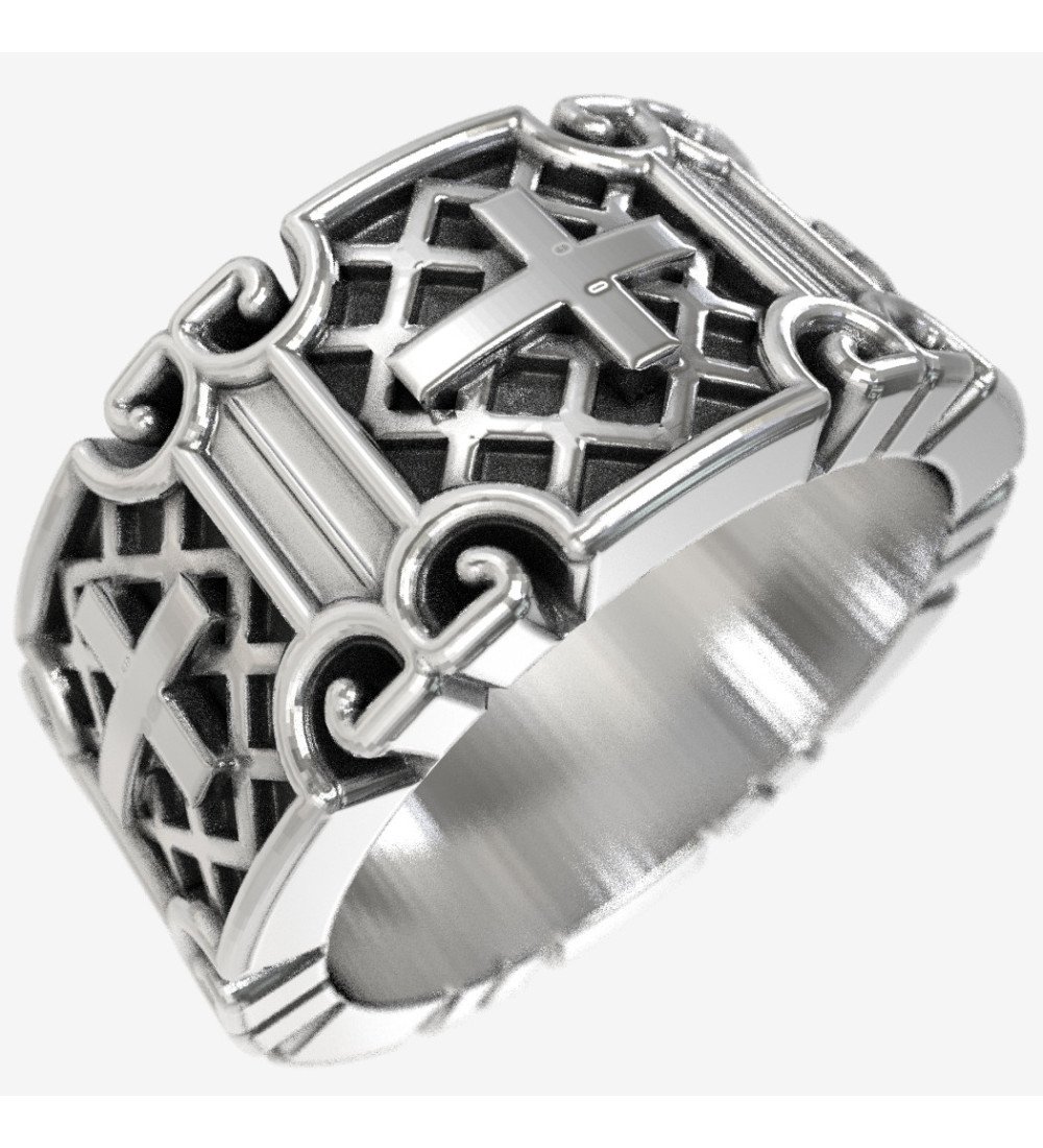 Impressionante anello da uomo in argento 925 con ossidazione