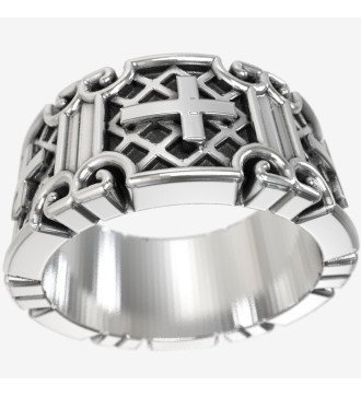 Impressionante anello da uomo in argento 925 con ossidazione