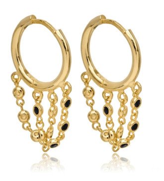 Sophisticated Silver Hoops Dangling Chains Chandelier Earrings