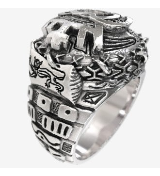Bague chevalière en argent faite à la main pour les hommes avec