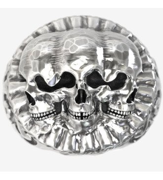 Vintage Silber Männer Biker Totenkopf Ring 0477