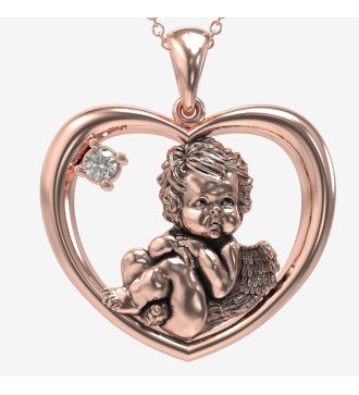 Ideal Geschenk von Ehemann Romantische Rosa Herz Halskette mit