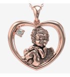 Ιδανικό Δώρο από Σύζυγο Ρομαντικό Κολιέ Καρδιά Ροζ με Μωρό