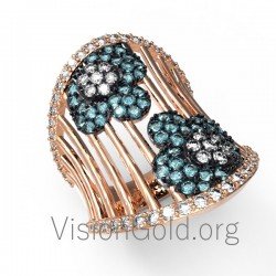 Fantástico anillo de mujer hecho a mano a la moda en plata
