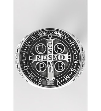 Catholic Christian Sterling Silver Saint Benedict Signet Ring