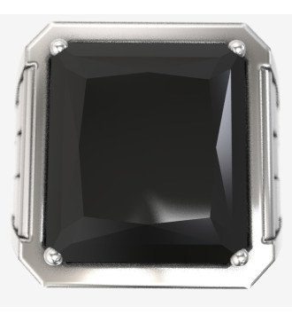 Anillo de hombre con piedra negra 0149