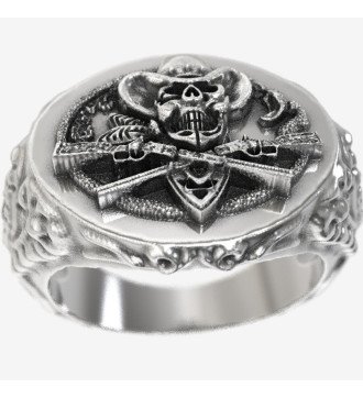 Edgy Rock-Schmuck Biker-Stil Sterling Silber Totenkopf Ring für