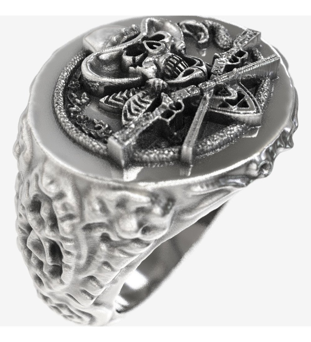 Gioielli rock Edgy stile motociclista Anello teschio in argento