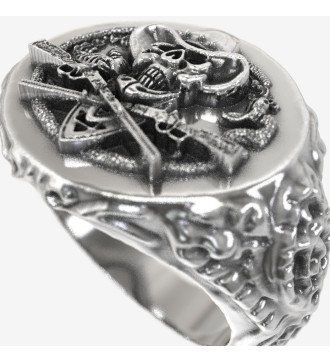 Gioielli rock Edgy stile motociclista Anello teschio in argento