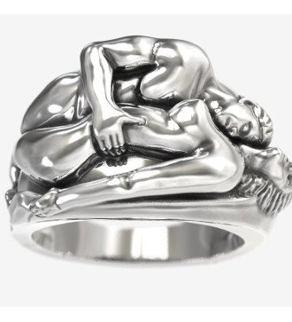Romantische Valentinstag Geschenk Silber Ring mit Paar in der