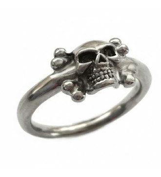 Authentic Gothic Silver Biker Men's Skull Ring 0047